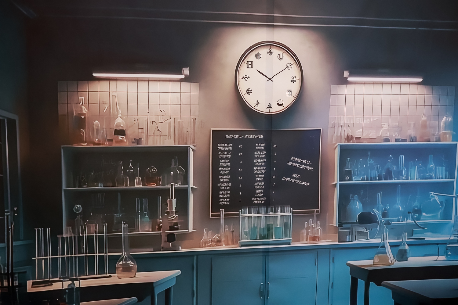 Σκηνικό εργαστηρίου για το Mobile Escape Room The Lab